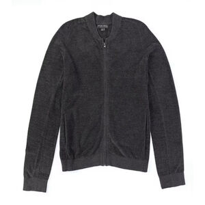 NWT Men's Barefoot Dreams Zip Up Sweater M Carbon